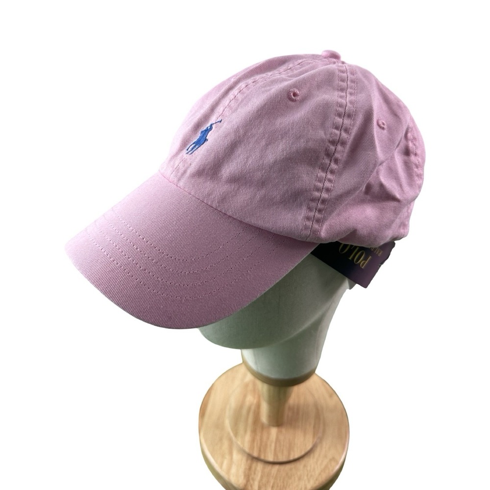 Polo Ralph Lauren Pink Blue Pony Unisex Strapback Hat One Size NWT